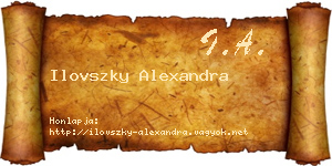 Ilovszky Alexandra névjegykártya
